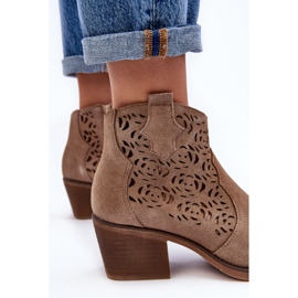 S.Barski Botas Cowboy Ante Calado D&amp;A SN622-21 Beige Oscuro 6