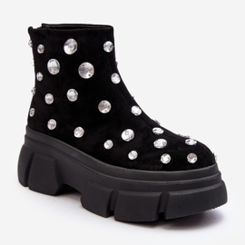 S.Barski Botas aislantes de ante con cristales D&amp;A MR870-83 Negro 2