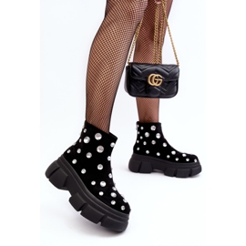 S.Barski Botas aislantes de ante con cristales D&amp;A MR870-83 Negro 6