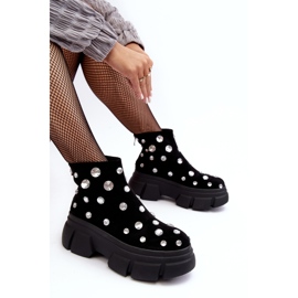 S.Barski Botas aislantes de ante con cristales D&amp;A MR870-83 Negro 1