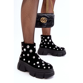 S.Barski Botas aislantes de ante con cristales D&amp;A MR870-83 Negro 7