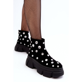 S.Barski Botas aislantes de ante con cristales D&amp;A MR870-83 Negro 5
