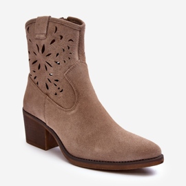 S.Barski Botas Cowboy Ante Calado D&amp;A SN622-20 Beige Oscuro 1