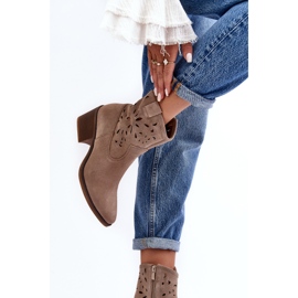 S.Barski Botas Cowboy Ante Calado D&amp;A SN622-20 Beige Oscuro 6