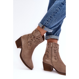 S.Barski Botas Cowboy Ante Calado D&amp;A SN622-20 Beige Oscuro 4