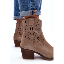 S.Barski Botas Cowboy Ante Calado D&amp;A SN622-20 Beige Oscuro 8