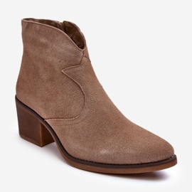 S.Barski Botas Cowboy Ante Con Cremallera D&amp;A SN622-29 Beige Oscuro 1