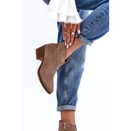S.Barski Botas Cowboy Ante Con Cremallera D&amp;A SN622-29 Beige Oscuro 5
