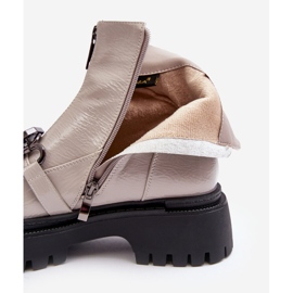 S.Barski Botas Mujer Charol Cremallera D&amp;A MR870-94 Gris Claro beige 1