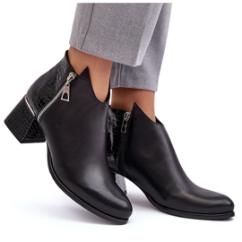 PA2 Botines Mujer Piel Tacón Bajo Zazoo 4111 Negro 9