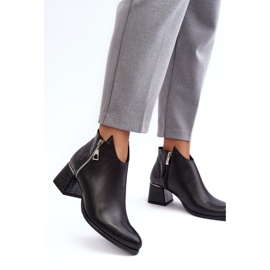 PA2 Botines Mujer Piel Tacón Bajo Zazoo 4111 Negro 3