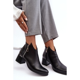 PA2 Botines Mujer Piel Tacón Bajo Zazoo 4111 Negro 8