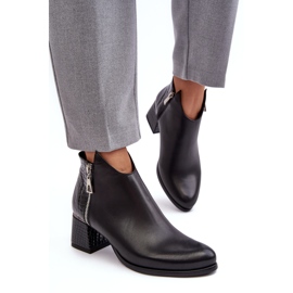 PA2 Botines Mujer Piel Tacón Bajo Zazoo 4111 Negro 6