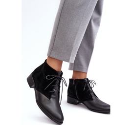 Botas negras con cordones de moda para mujer Kefora negro 5