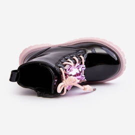 Miss Botas Infantiles Aislantes De Charol Con Adorno, Negro y Rosa Bunnyjoy 3