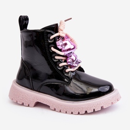 Miss Botas Infantiles Aislantes De Charol Con Adorno, Negro y Rosa Bunnyjoy 1 Miss Botas Infantiles Aislantes De Charol Con Adorno, Negro y Rosa Bunnyjoy 1