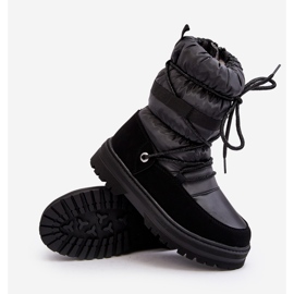Botas de nieve para niños impermeables con aislamiento de lana Black Romaine negro 2
