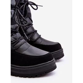Botas de nieve para niños impermeables con aislamiento de lana Black Romaine negro 3