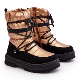 Botas de nieve para niños impermeables con aislamiento de lana Golden Romaine dorado 6