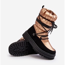 Botas de nieve para niños impermeables con aislamiento de lana Golden Romaine dorado 4