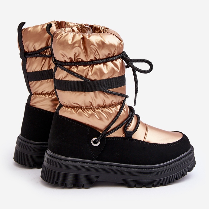 Botas de nieve para niños impermeables con aislamiento de lana Golden Romaine dorado 1