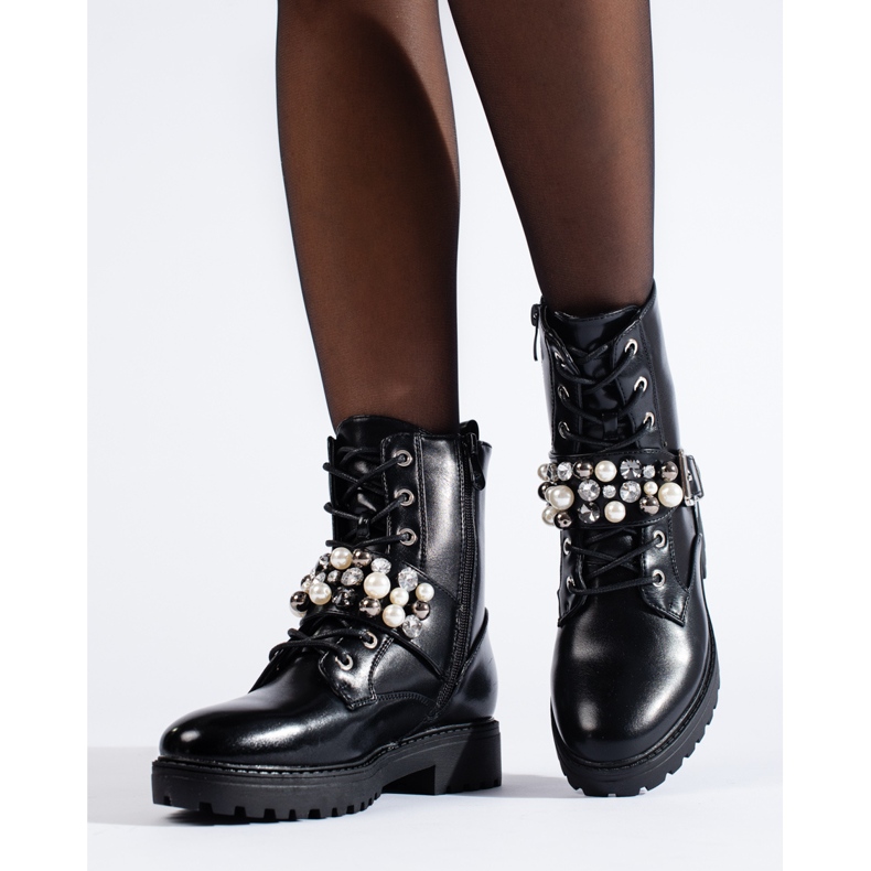 Bolsos de mujer negros con perlas Shelovet 2