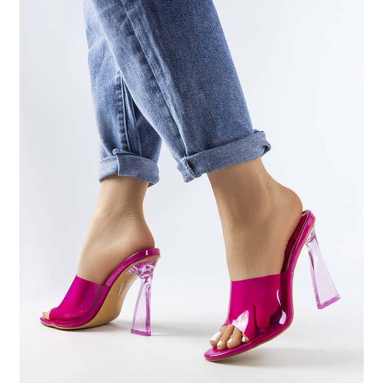 Chanclas rosas transparentes de Clichy 2