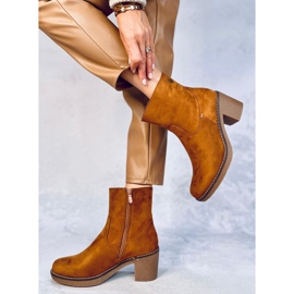 Botas Linzi Camel con tacón de goma marrón 1