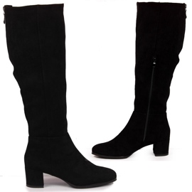Botas negras de mujer Sergio Leone cálidas en el poste. negro 3