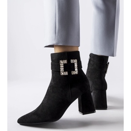 Botines negros con pedrería Alfero 2