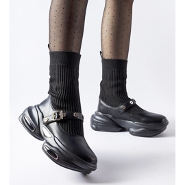 Botines negros con parte superior tipo calcetín de Ivana. 1