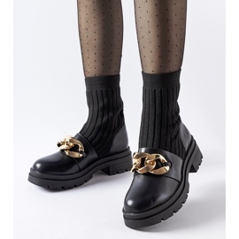 Botines calcetín negros con cadena Giussago 1