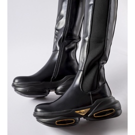 Inna Botas Tanas negras con suela maciza. negro 3