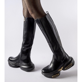 Inna Botas Tanas negras con suela maciza. negro 4