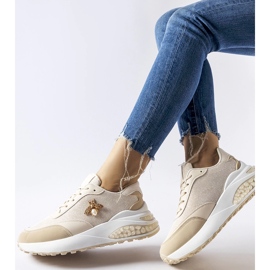 Zapatillas beige y blancas con hilo decorativo Acciano 2