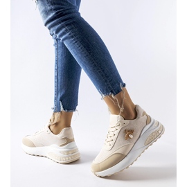 Zapatillas beige y blancas con hilo decorativo Acciano 3