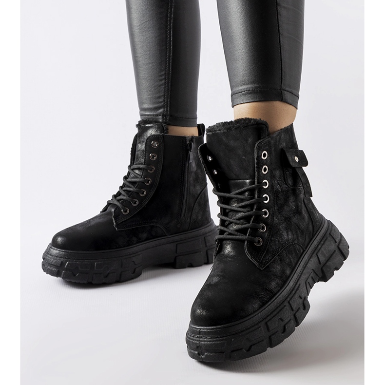 Inna Botas aislantes negras en la plataforma Lina. negro 1