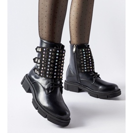 Botines negros decorados con circonitas Cento 1 Botines negros decorados con circonitas Cento 1