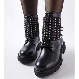 Botines negros decorados con circonitas Cento 2