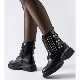 Botines negros decorados con circonitas Cento 3