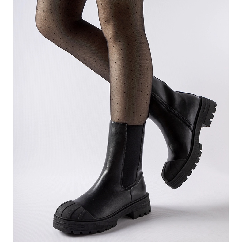 Inna Botas Porcigatone clásicas negras con aislamiento negro 1