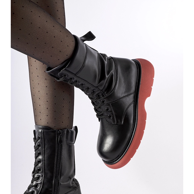 Botas aislantes negras con suela Beata rosa negro 2