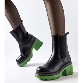 Botines aislantes negros con tacón Tirano verde 3