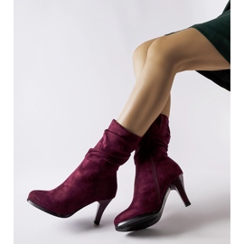 Botas burdeos aislantes de ante ecológico con tacón Sant rojo 1
