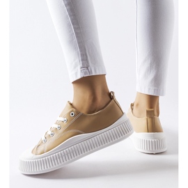Deportivas Erbezzo con plataforma beige 2