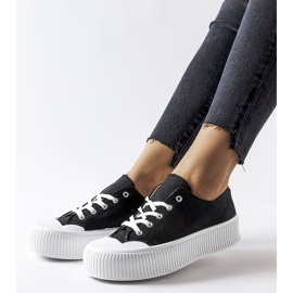 Zapatillas negras sobre plataforma Fortunata blanca. negro 1