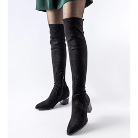 Botas tacón bajo Edvige negras negro 1 Botas tacón bajo Edvige negras negro 1