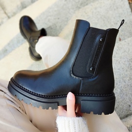 Botas negras de mujer con suela gruesa negro 1
