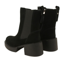 Filippo Botines de piel ante con tacón en color negro 3 Filippo Botines de piel ante con tacón en color negro 3