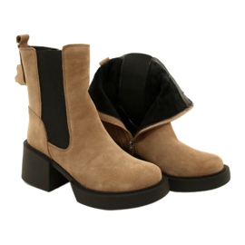 Filippo Botines de tacón alto de ante de cuero beige 4